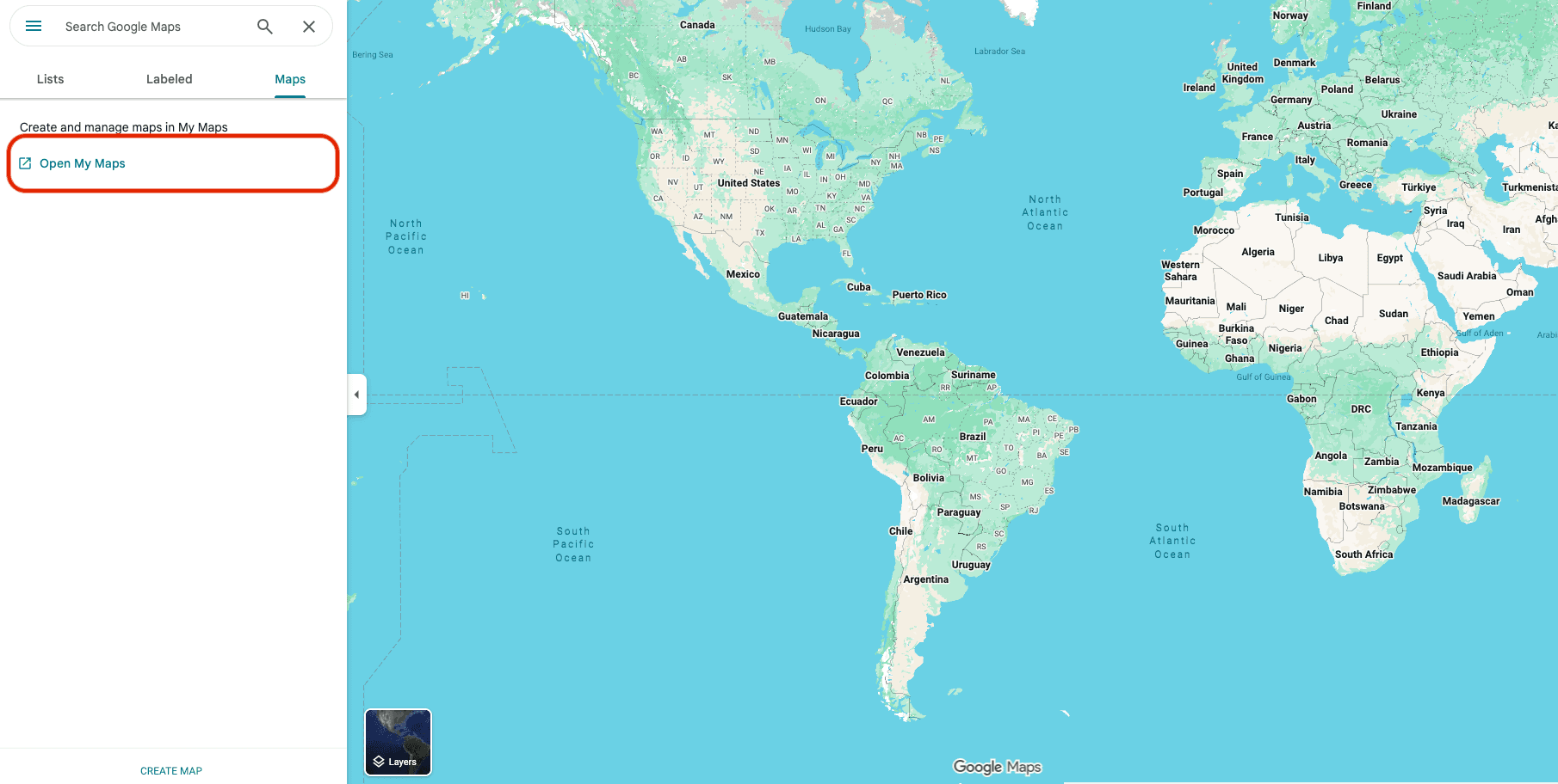 Open Google My Maps and create your map